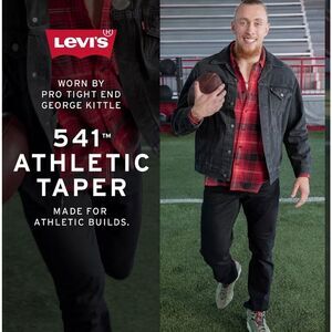 Men's NEW 32x29 Levi's PREMIUM STRETCH 541 Athletic Taper Black Jeans